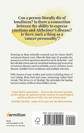 WHEN THE BODY SAYS NO By DR GABOR MATE
