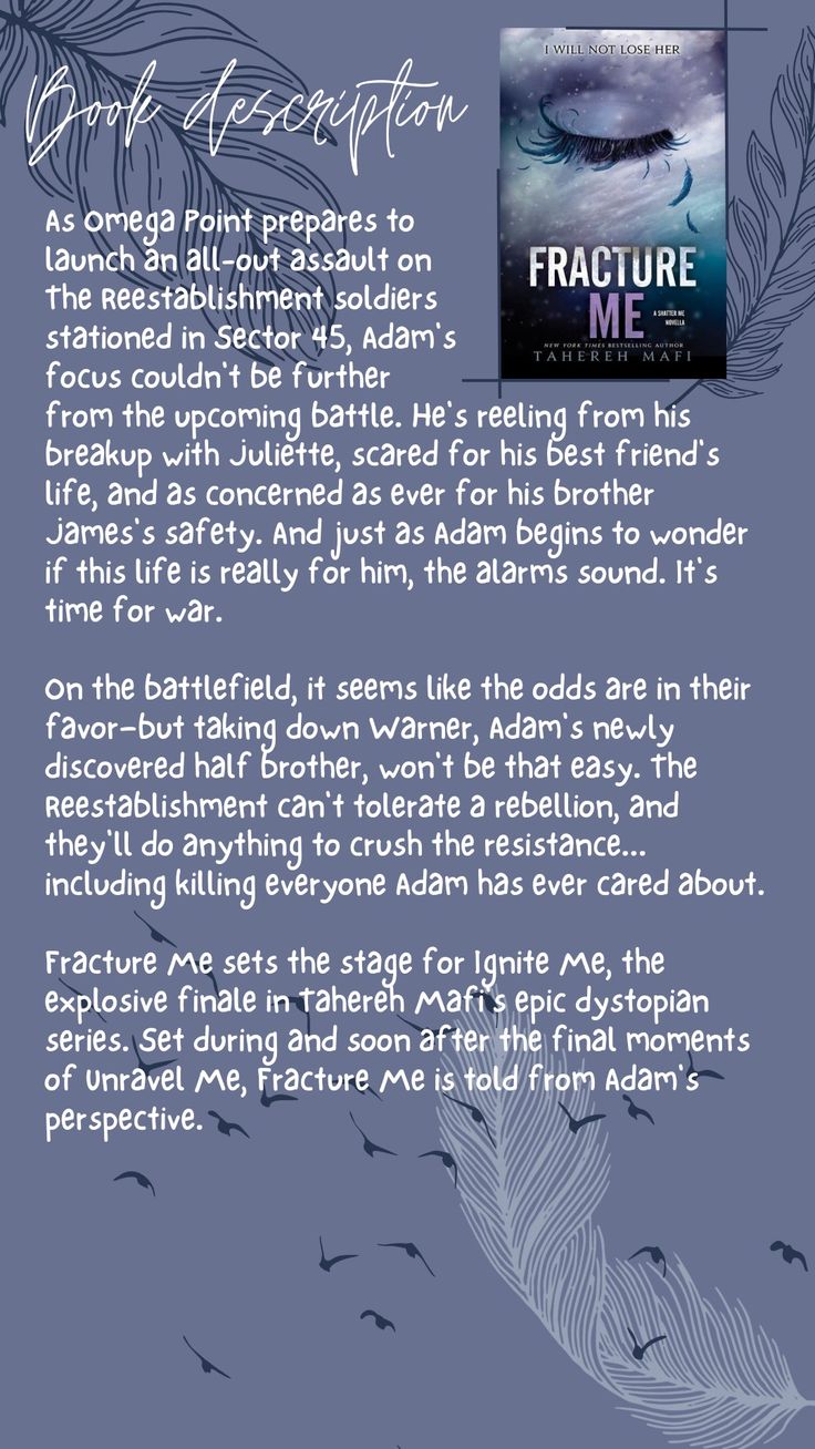 Fracture Me by Tahereh Mafi